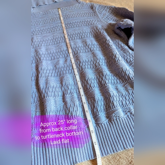 ALIA size Large EUC vintage baby blue colour, knitted style turtleneck pullover - Picture 10 of 10